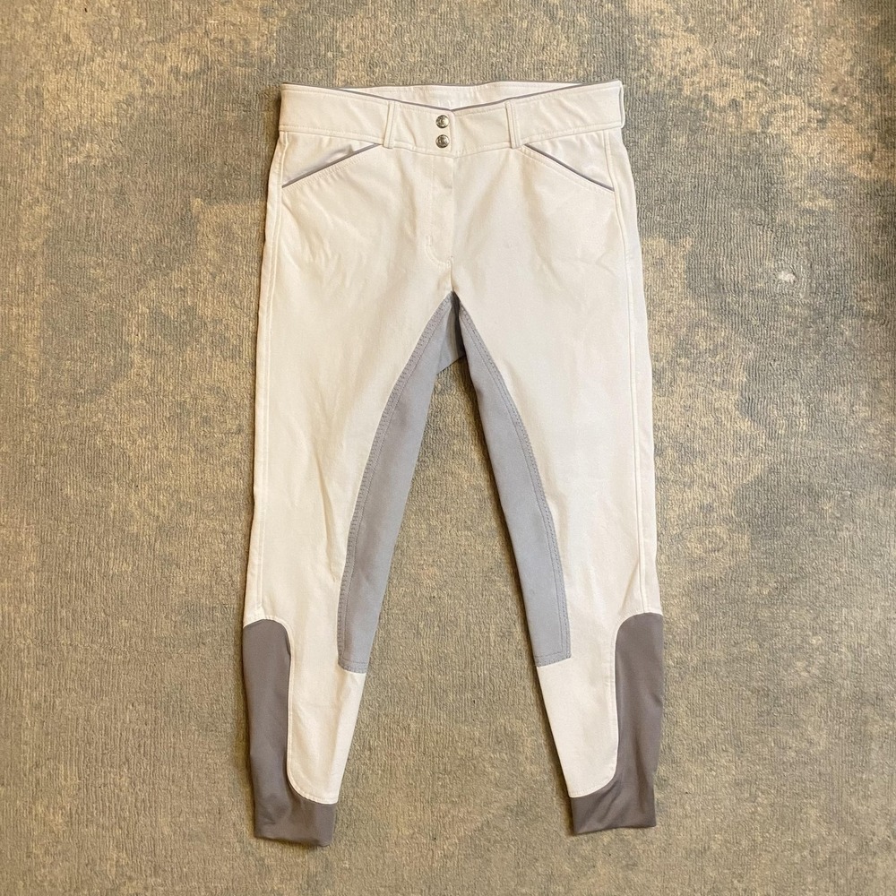 Dover Saddlery Riding Breeches 30in White Full Seat Stretch Equestrian Show